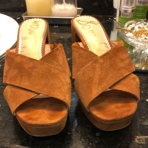 Sam Edelman brown suede platform sandal